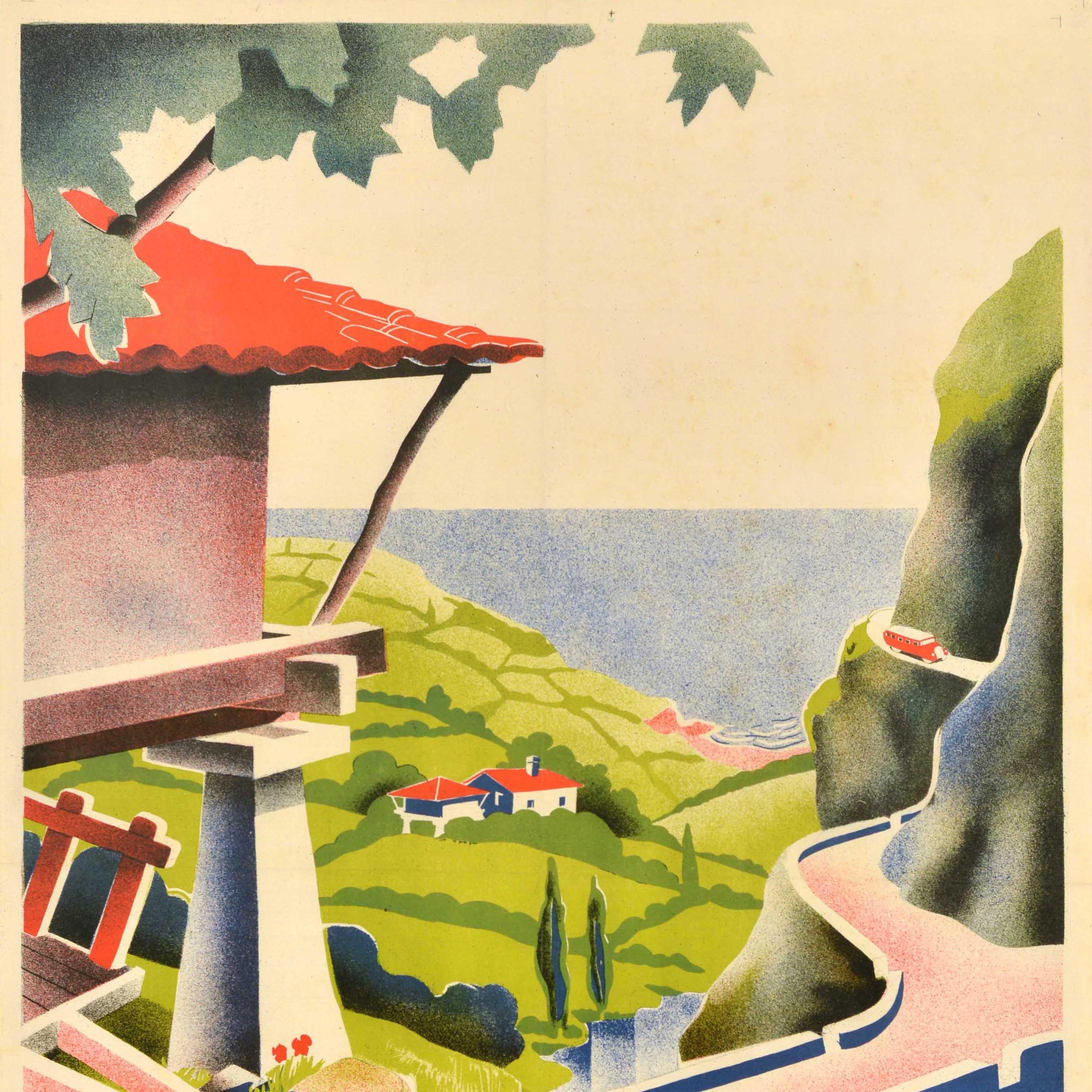Original Vintage Travel Poster Asturien Sommerurlaub Strände Berge Spanien (Spanisch) im Angebot