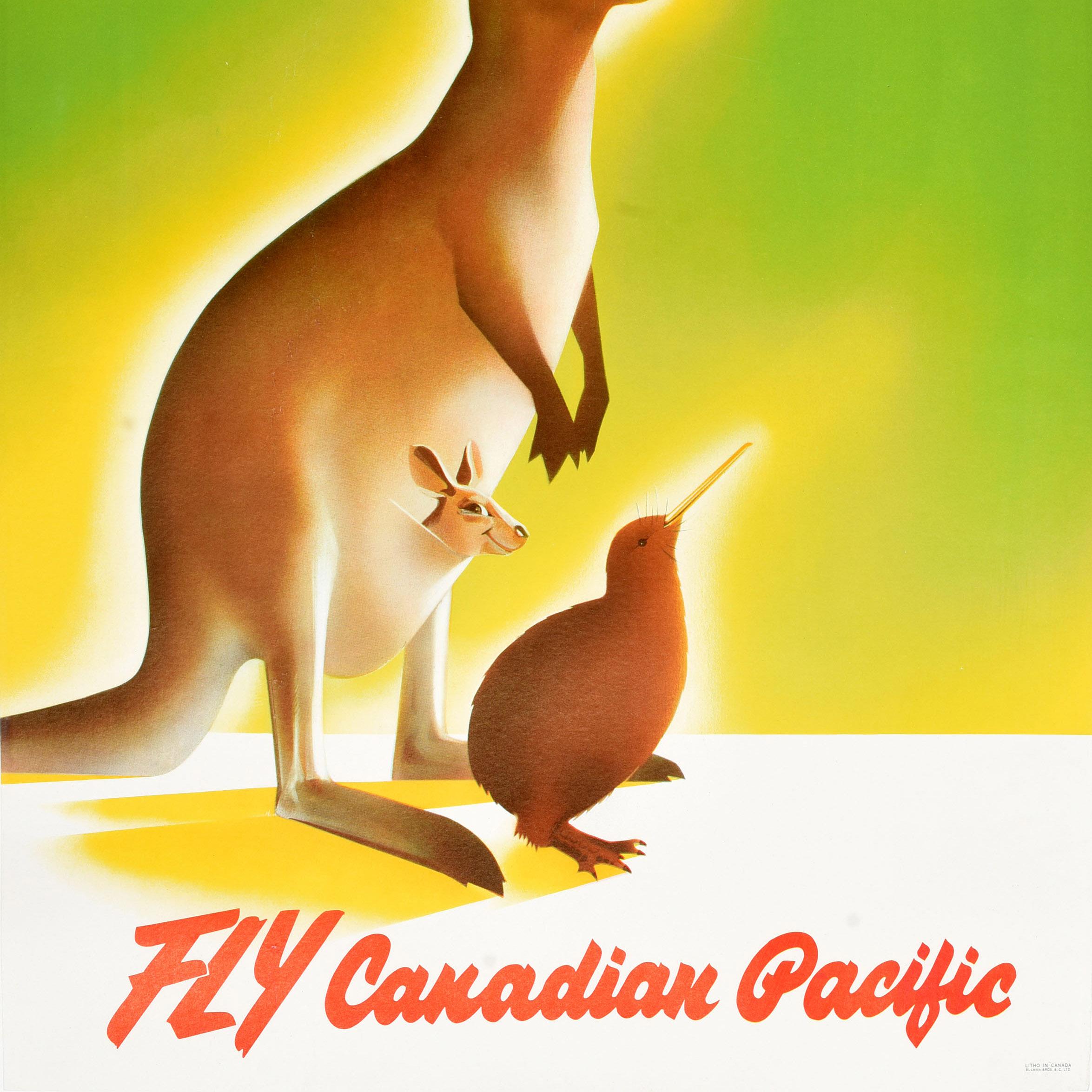 Original Vintage Travel Poster Australia New Zealand Fly Canadian Pacific im Zustand „Gut“ im Angebot in London, GB