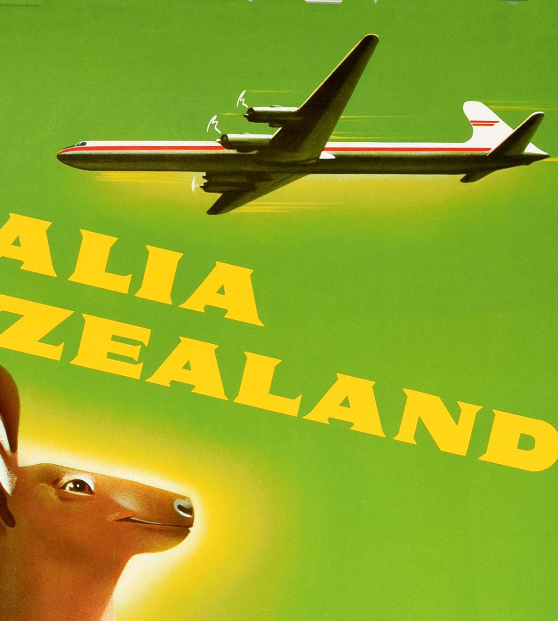 Original Vintage Travel Poster Australia New Zealand Fly Canadian Pacific (Mitte des 20. Jahrhunderts) im Angebot