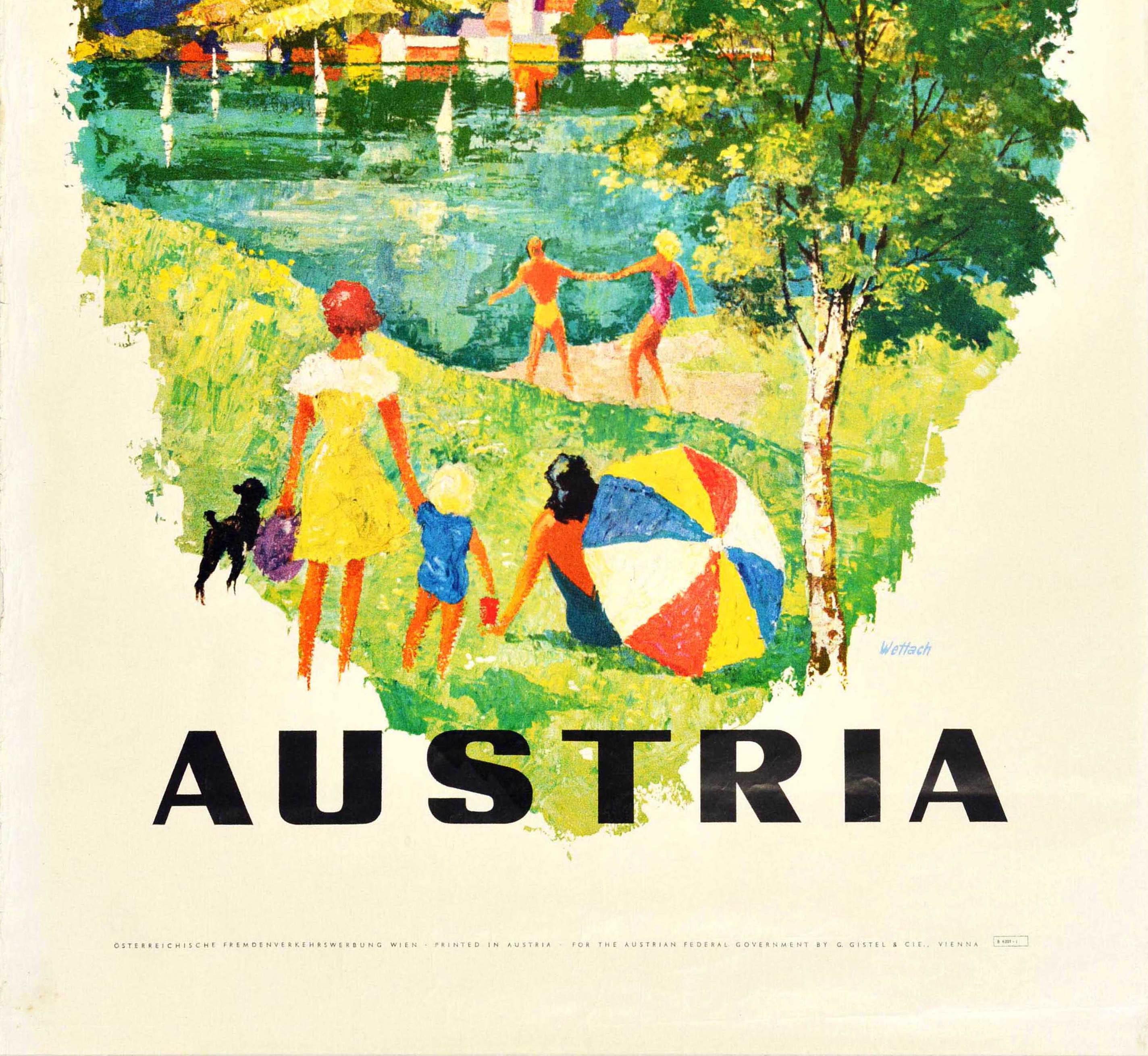 Austrian Original Vintage Travel Poster Austria Reinhart Wettach Mountain Summer Tourism