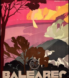 Original Vintage Travel Poster Balearic Islands Of Wonders Spain PNT Renau