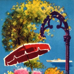 Original Vintage Travel Poster Barcelona Spain Parasol Espana Domenech (Small)