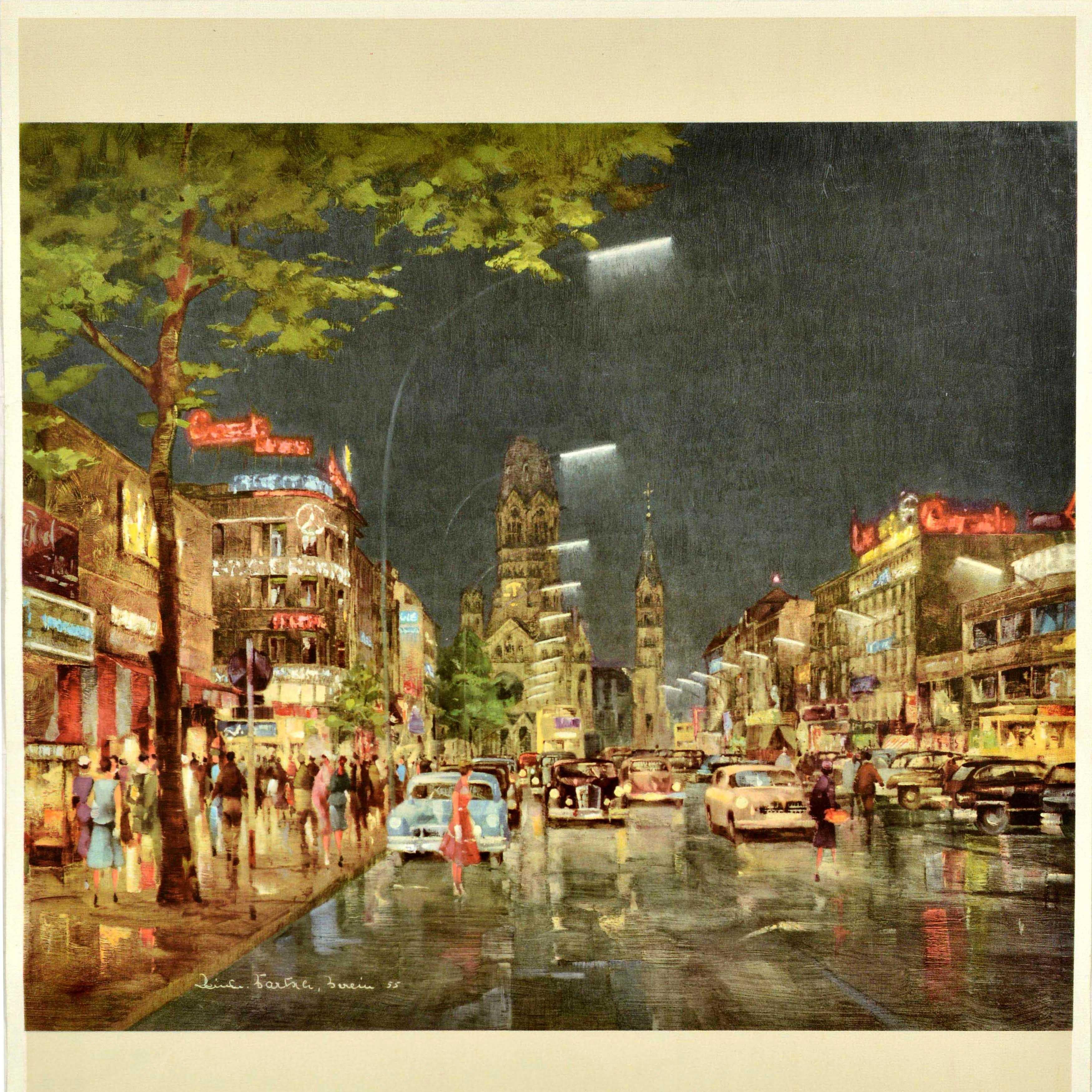 Original Vintage Travel Poster Berlin Kurfurstendamm Reinhard Bartsch Deutschland im Zustand „Gut“ im Angebot in London, GB