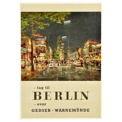 Original Vintage Travel Poster Berlin Kurfurstendamm Reinhard Bartsch Deutschland