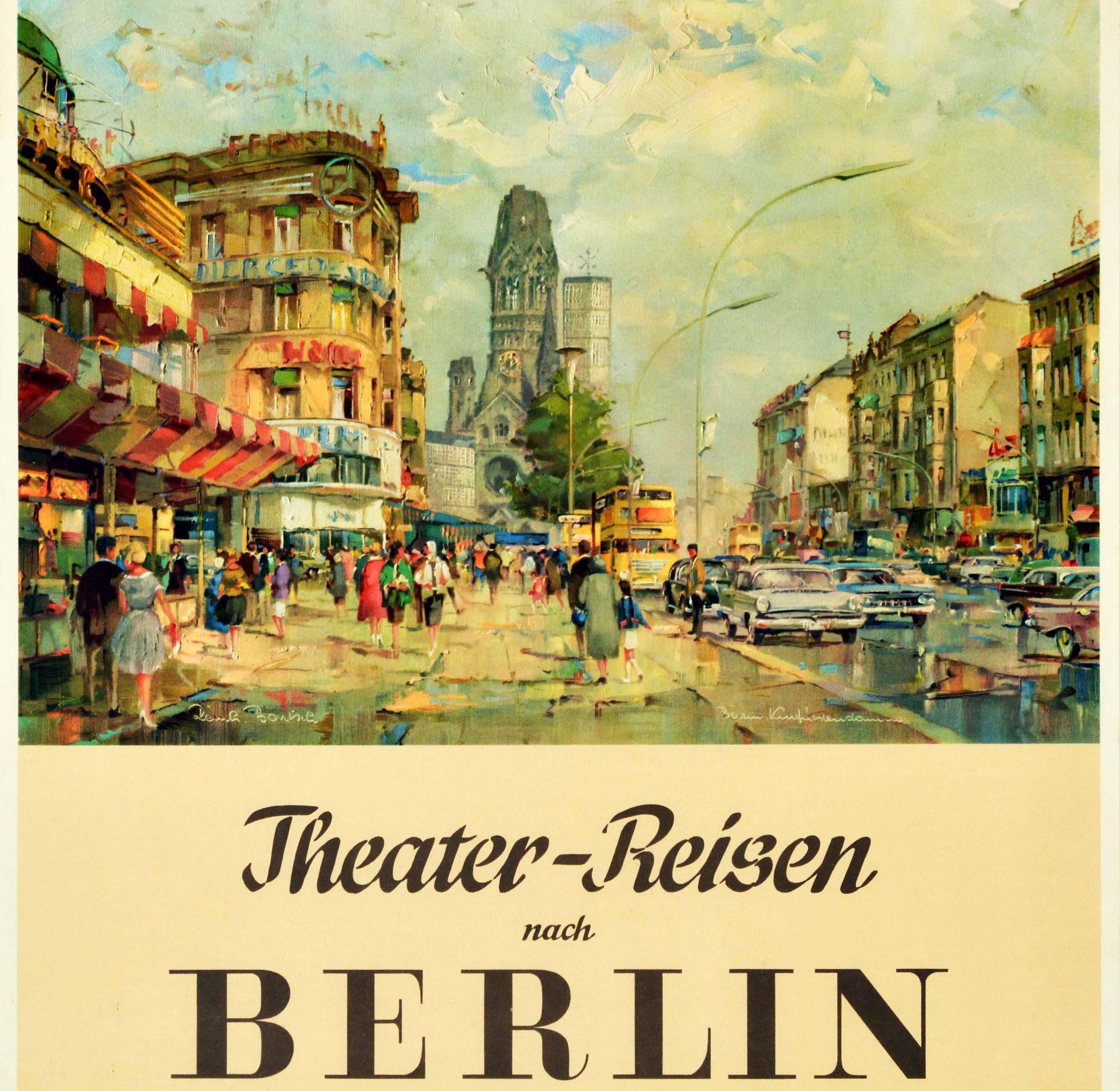 Original Vintage-Reiseplakat Berlin Theater Trips Kurfurstendamm DER Reiseburo im Zustand „Gut“ im Angebot in London, GB