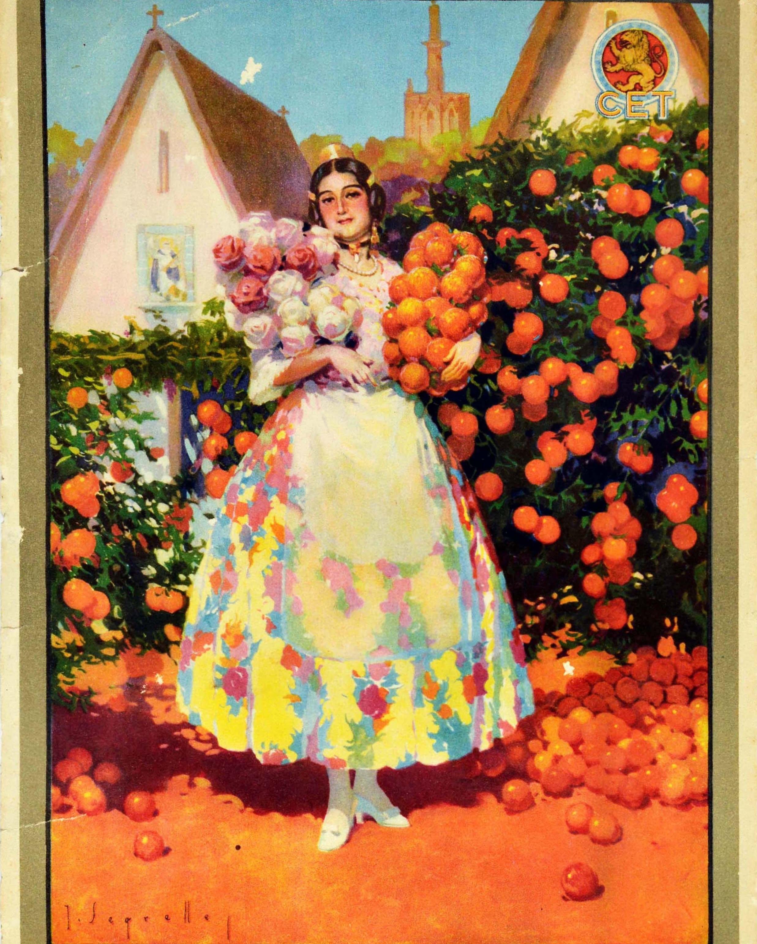 Original Vintage Travel Poster Besuchen Sie Valencia The Flower Garden Of Spain In Fair Condition In London, GB