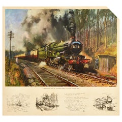 Original Vintage Travel Poster Cathedrals Express Terence Cuneo Railway Train