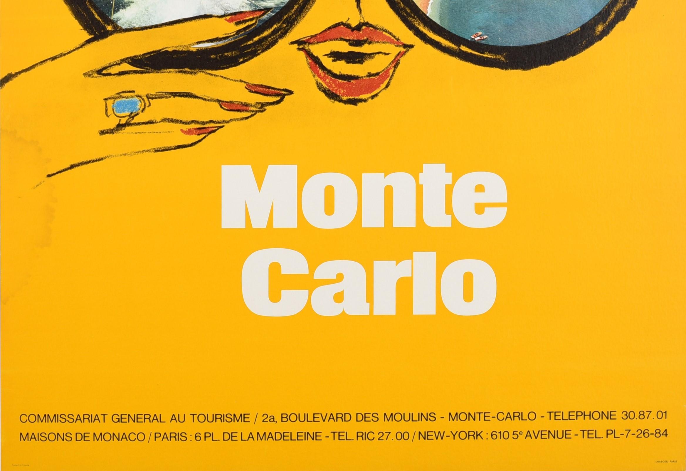 French Original Vintage Travel Poster Cet Ete Monte Carlo Summer Resort Monaco Riviera