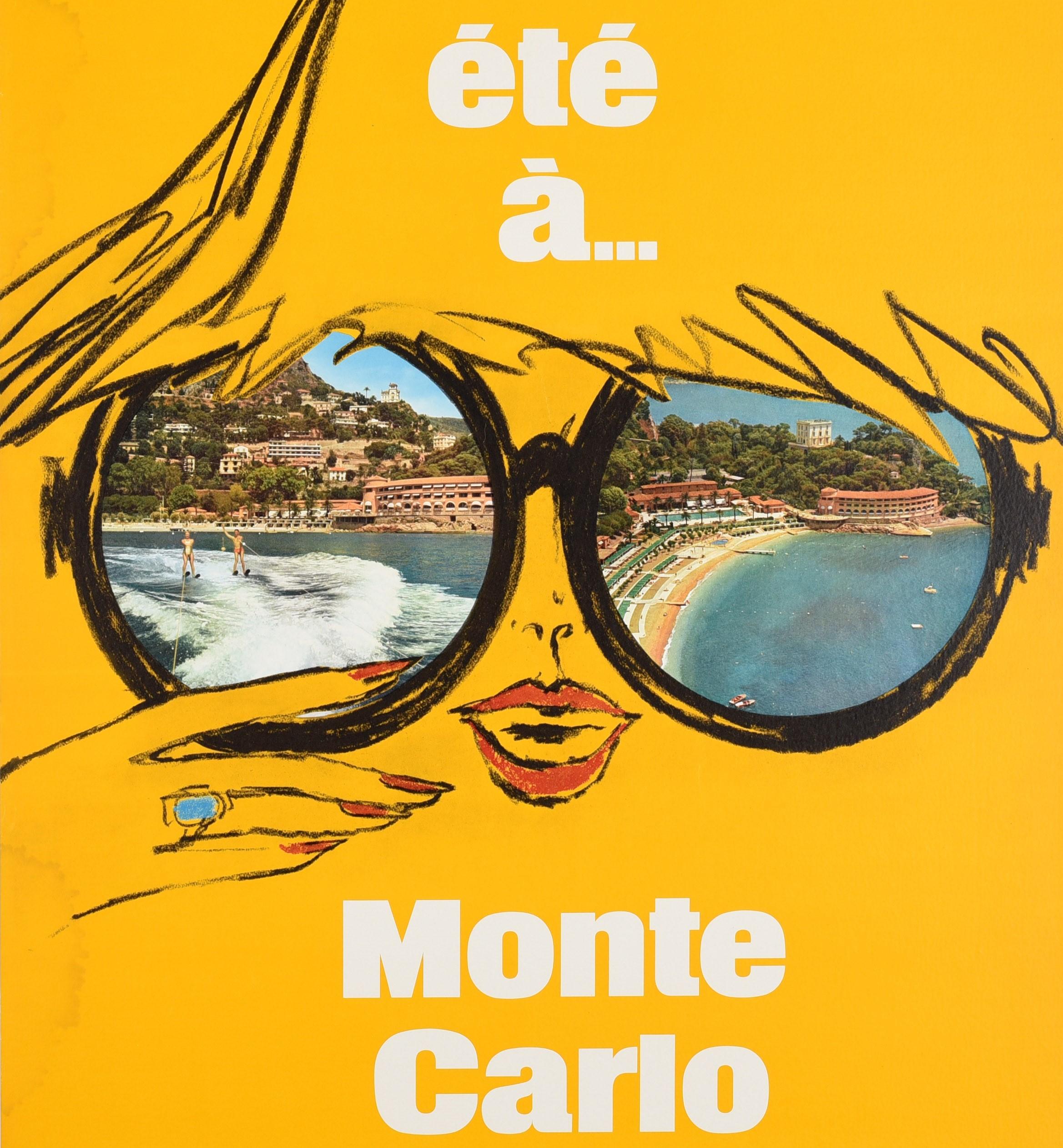 Original Vintage Travel Poster Cet Ete Monte Carlo Summer Resort Monaco Riviera In Good Condition In London, GB