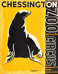 Original Vintage-Reiseplakat Chessington, Zoo, Sd-Eisenbahn, Zirkus, Siegel, Kunst