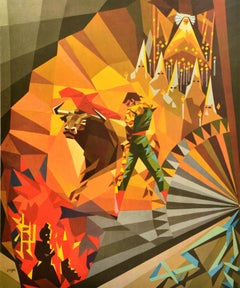 Original Vintage Travel Poster Colourful Spanish Festivals Iberia Airlines Spain