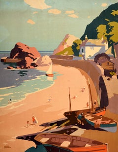 Original Vintage Travel Poster Devon GWR Frank Sherwin Great Western Railway UK