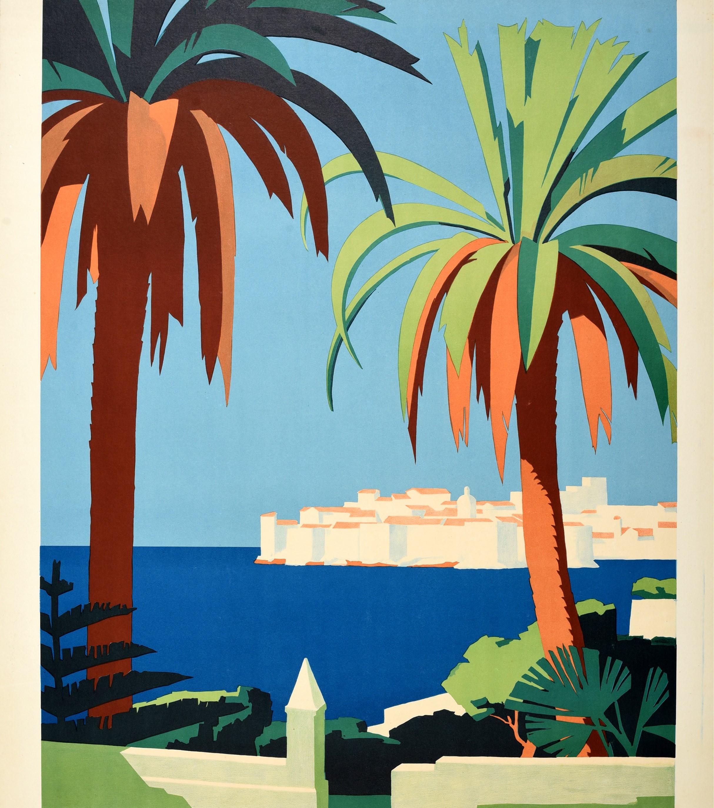 Croatian Original Vintage Travel Poster Dubrovnik Gem Of The Jugoslav Adriatic Sea City