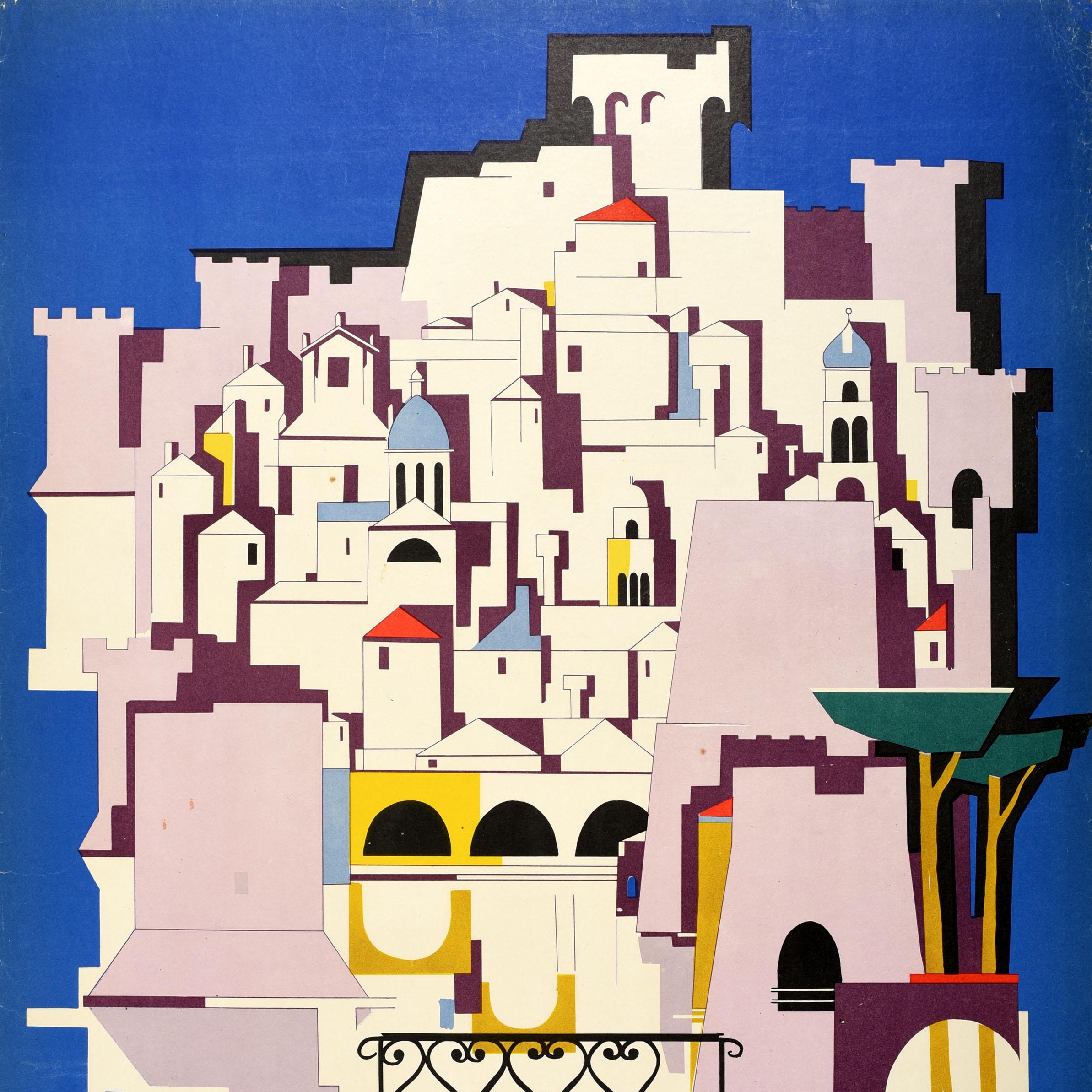 Croate Affiche de voyage vintage d'origine Dubrovnik, Yugoslavia Croatie, milieu du siècle dernier en vente