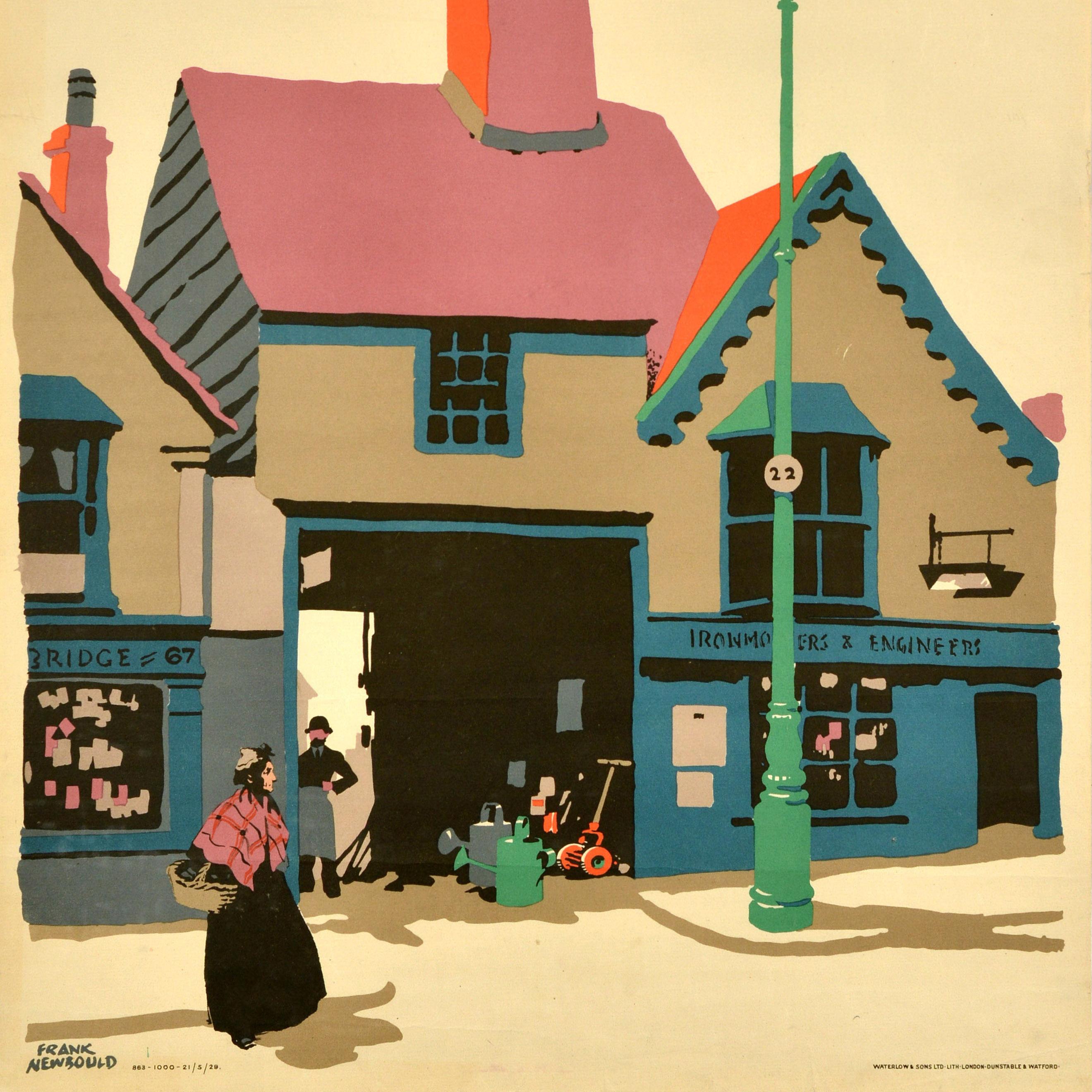Début du 20ème siècle Affiche de voyage originale Edgeware par Tram Frank Newbould Greater London en vente