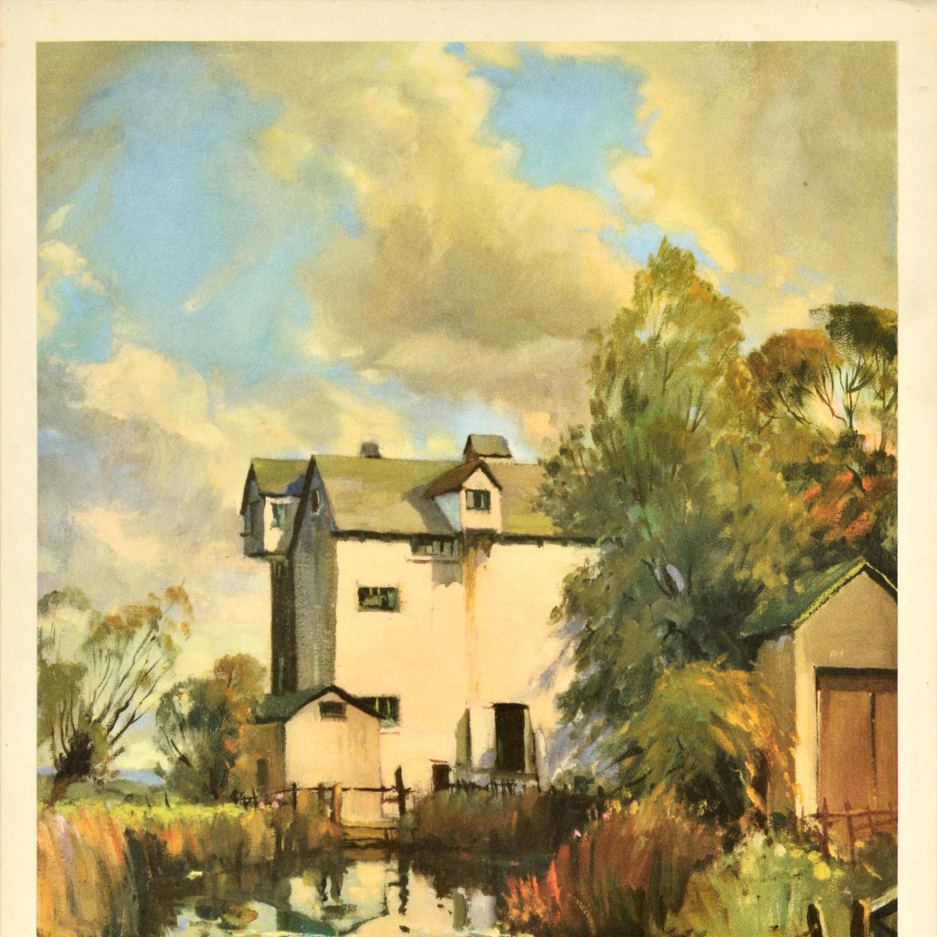 Original Vintage Travel Poster Essex Moulsham Mill Chelmsford British Railways In Good Condition For Sale In London, GB