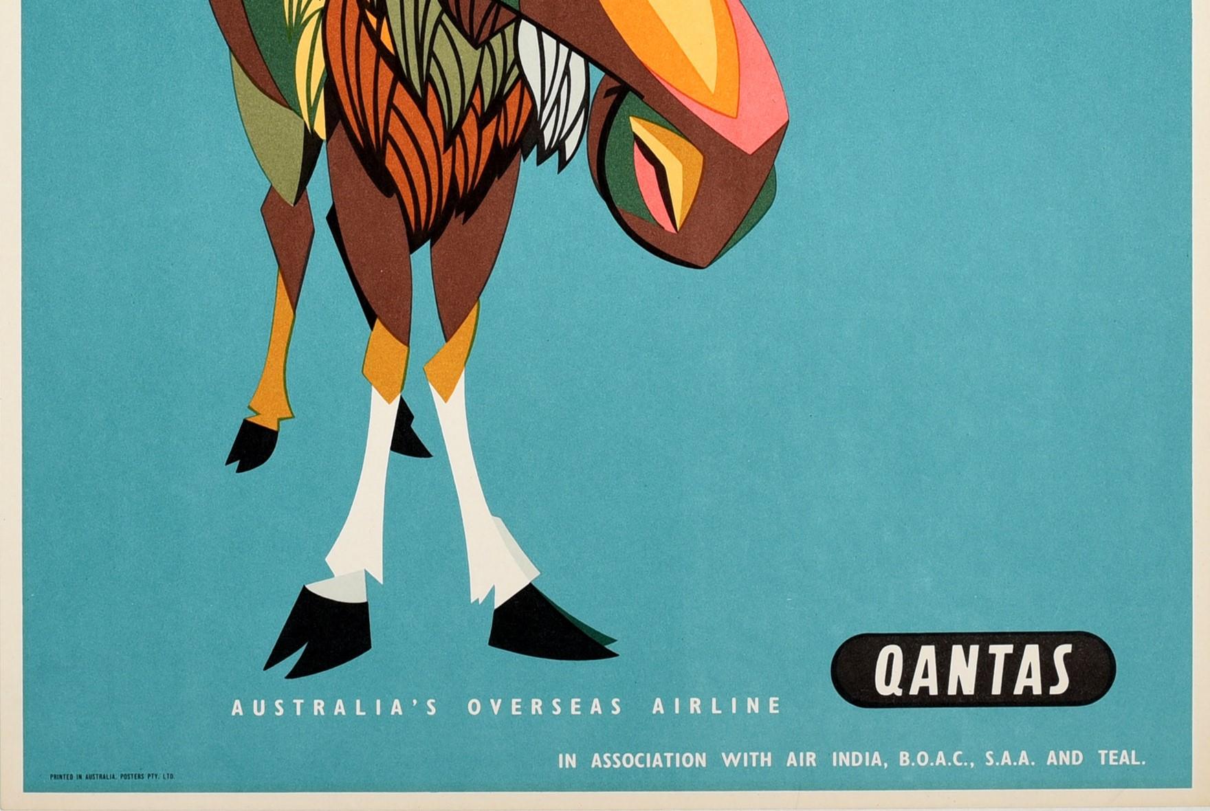 Australian Original Vintage Travel Poster For Canada Qantas Air India BOAC TEAL SAA Moose