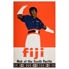 Original Vintage Travel Poster For Fiji Hub Of The South Pacific Ocean Islands