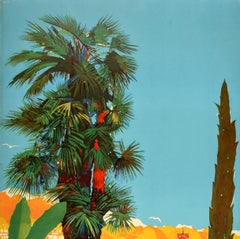 Original Vintage Travel Poster For Locarno Switzerland Summer Sailing Swiss Alps