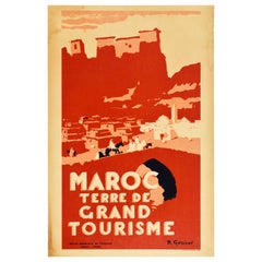 Original Vintage Travel Poster For Morocco Africa Maroc Terre De Grand Tourisme