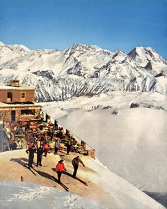 Original Vintage Travel Poster France Courchevel Savoie Winter Sports Skiing