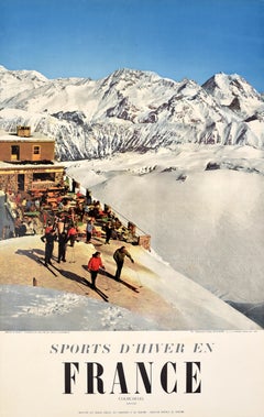 Original Vintage Travel Poster France Courchevel Savoie Winter Sports Skiing