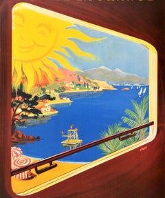 Original Vintage Travel Poster French Riviera Cote D'Azur SNCF Visit France