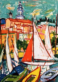 Original Vintage Travel Poster French Riviera National Railroads Cote d'Azur