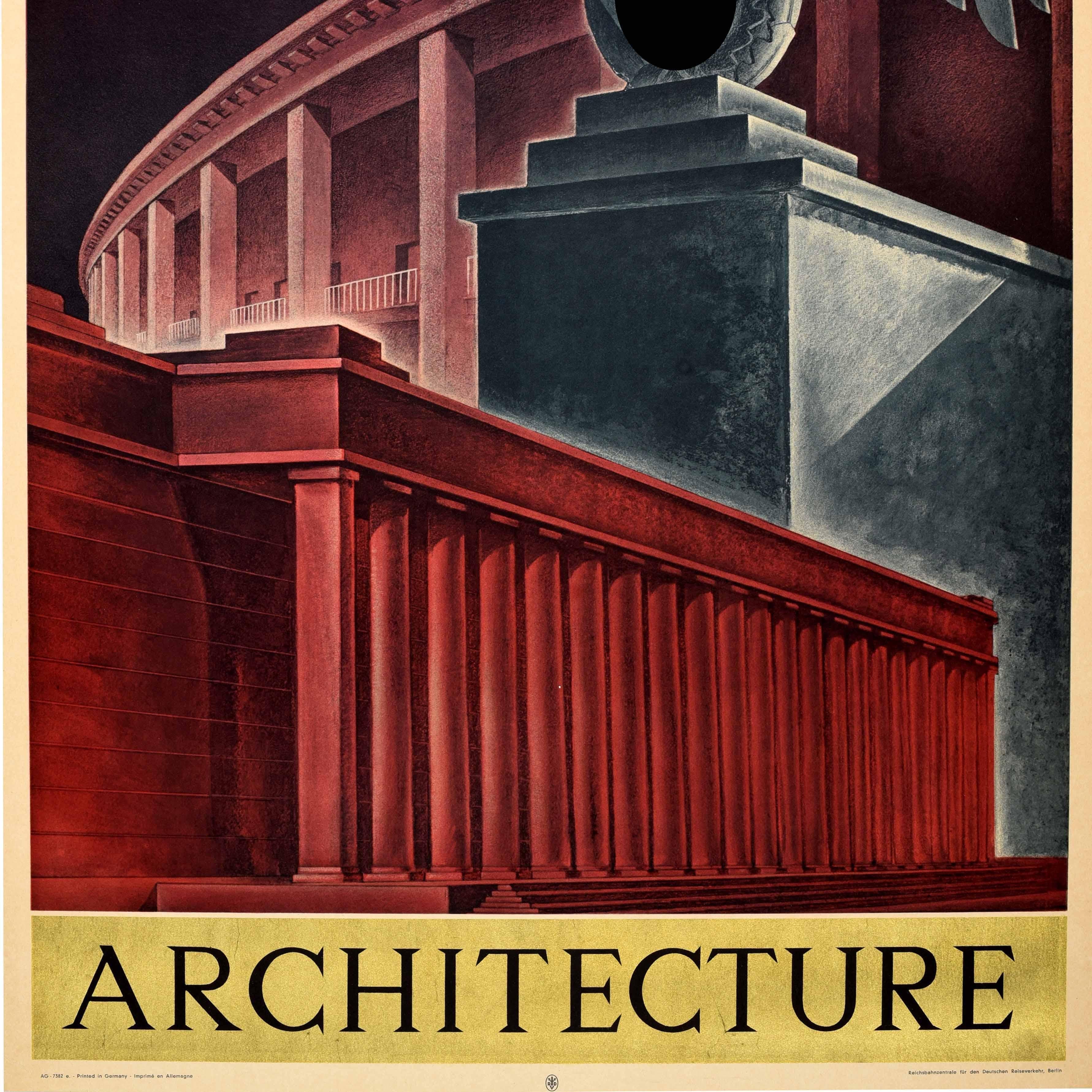 Poster di viaggio originale d'epoca L'architettura moderna della Germania A. Klein In condizioni buone in vendita a London, GB