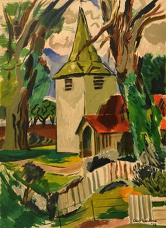 Original Vintage Travel Poster Greensted By Green Line Coach Essex Gardiner UK