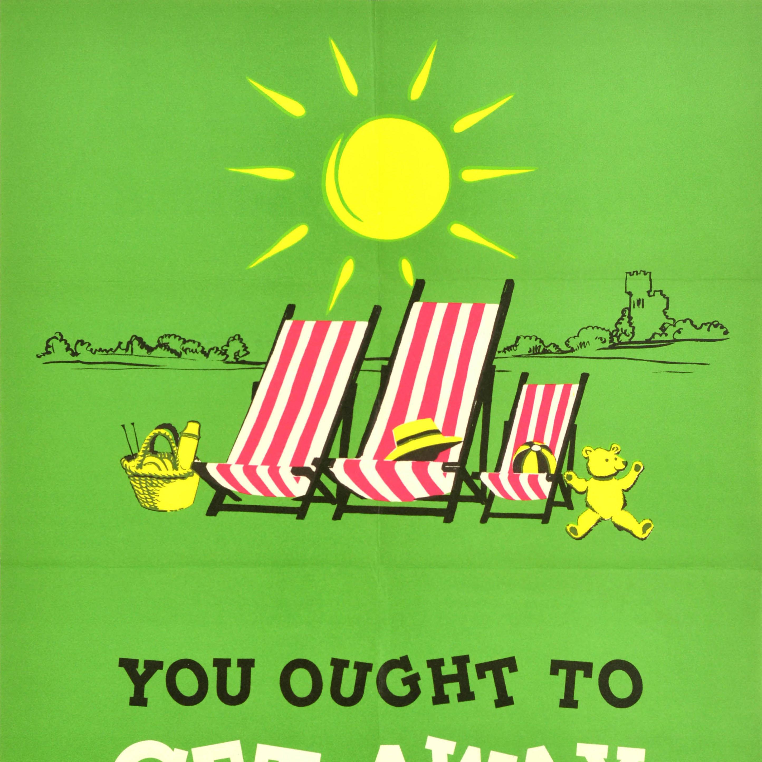 British Original Vintage Travel Poster Holidays In Britain You Ought To Get Away Design For Sale