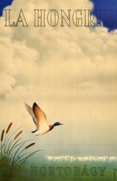 Original Vintage Travel Poster Hungary Hortobagy Hongrie Magyarorszag Konecsni