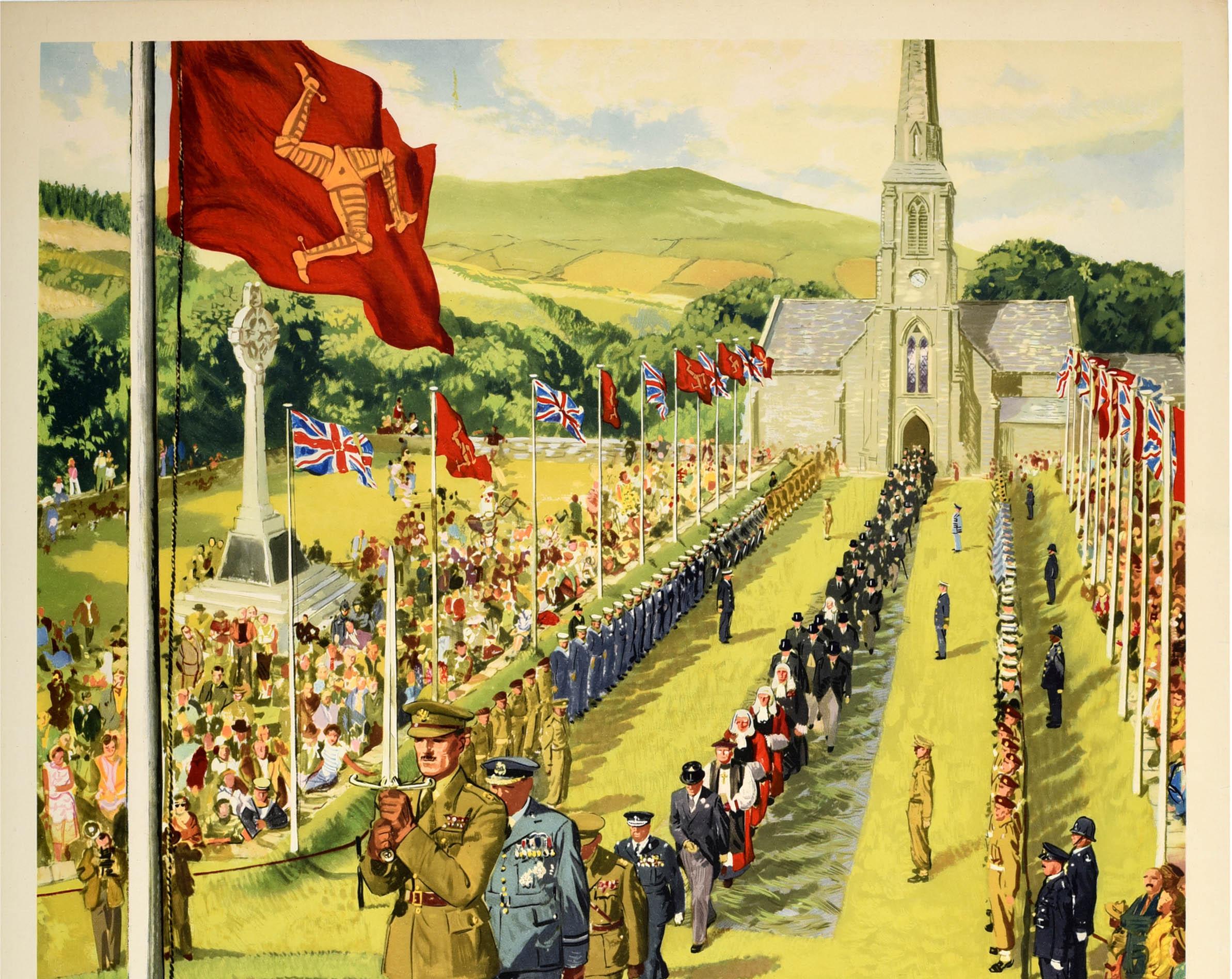 Britannique Affiche de voyage originale Isle Of Man British Railways Clive Uptton Tynwald en vente