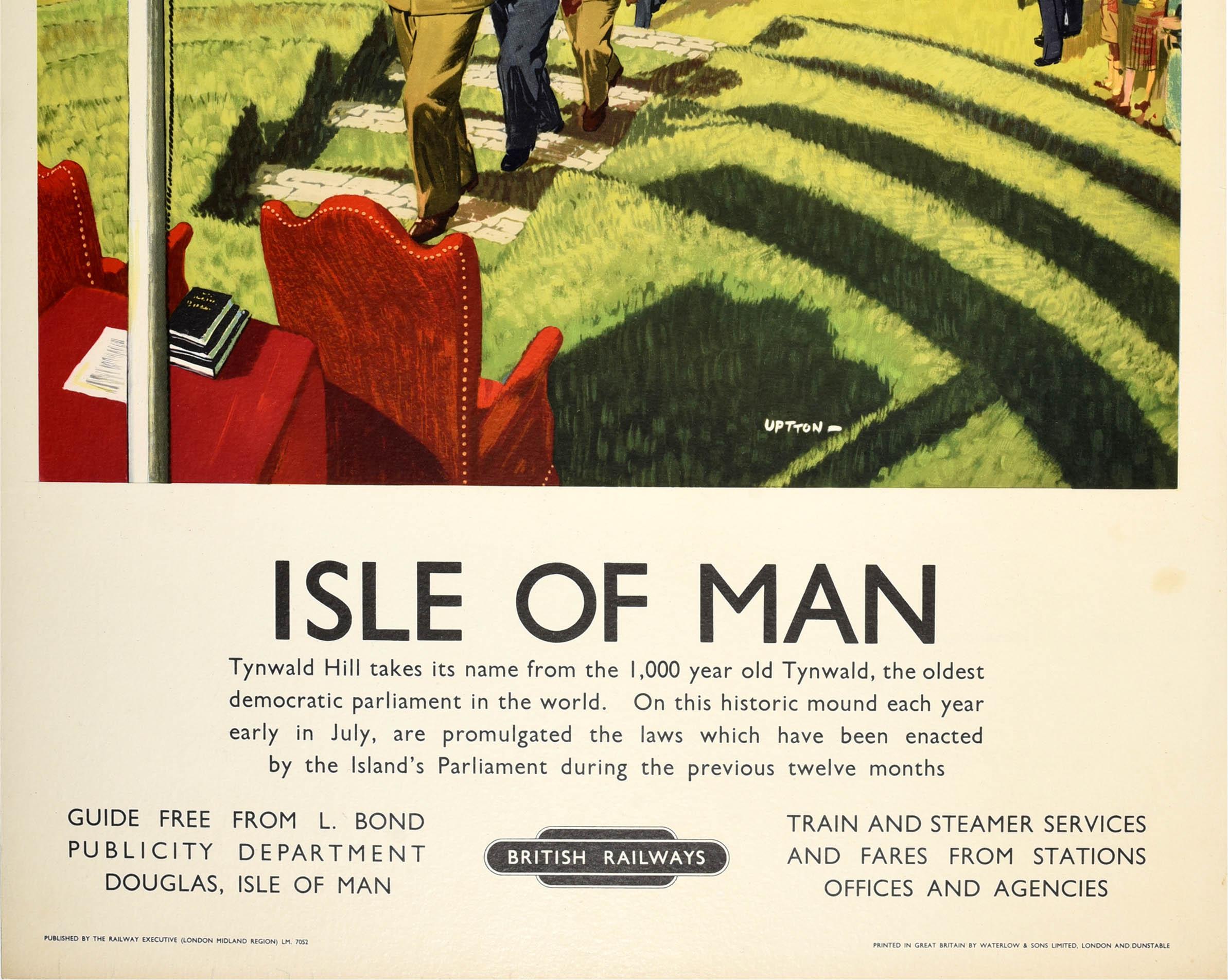 Original Vintage Travel Poster Isle Of Man British Railways Clive Uptton Tynwald In Good Condition For Sale In London, GB