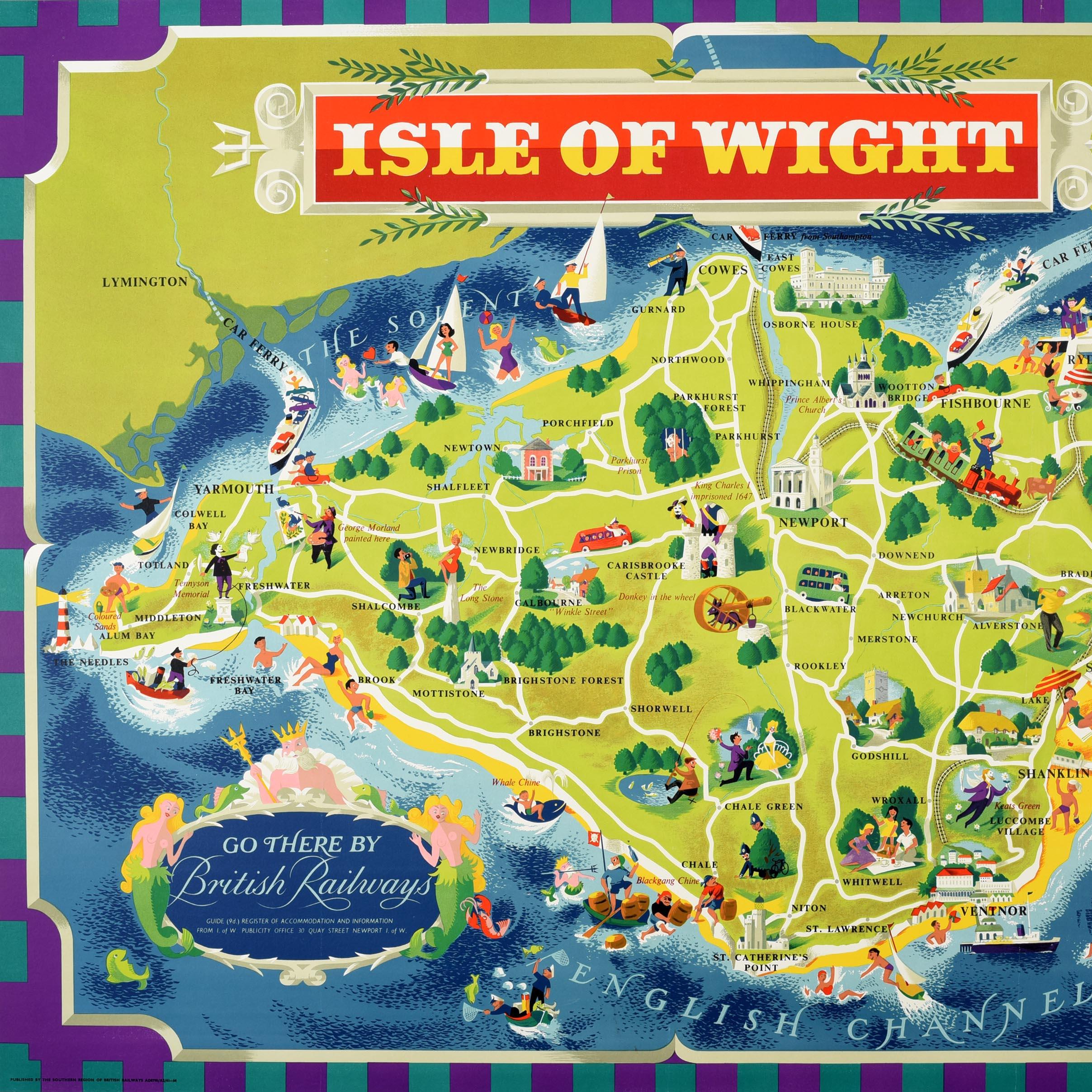 Original-Vintage-Reiseplakat Isle Of Wight, Bildkarte, British Railways, Kunst (Britisch) im Angebot
