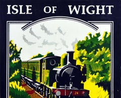 Original Vintage Travel Poster Isle Of Wight Steam Railway Train Summer Holidays