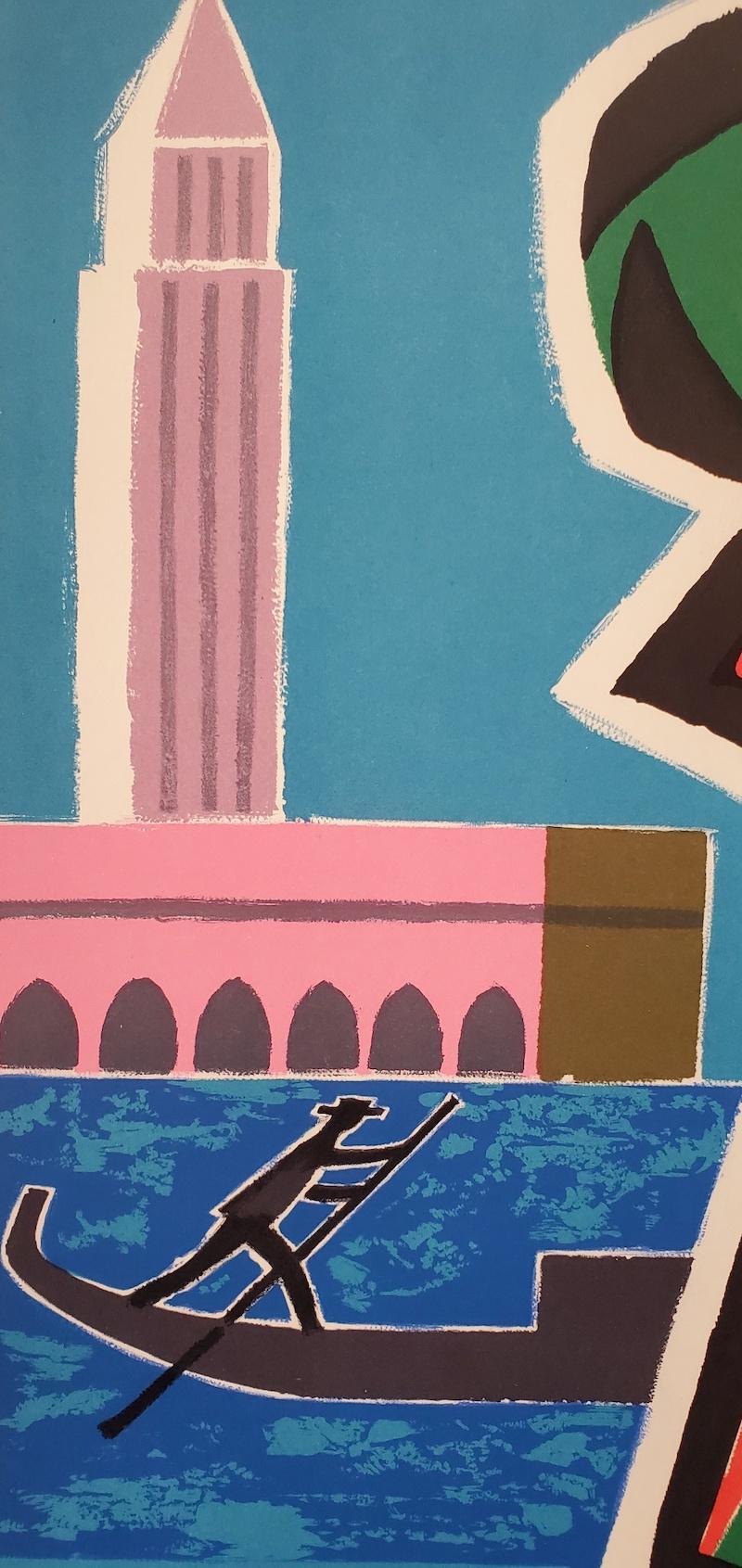 Original-Vintage-Reiseplakat „Italie Air France“, 1963, Guy Georget (Mitte des 20. Jahrhunderts) im Angebot