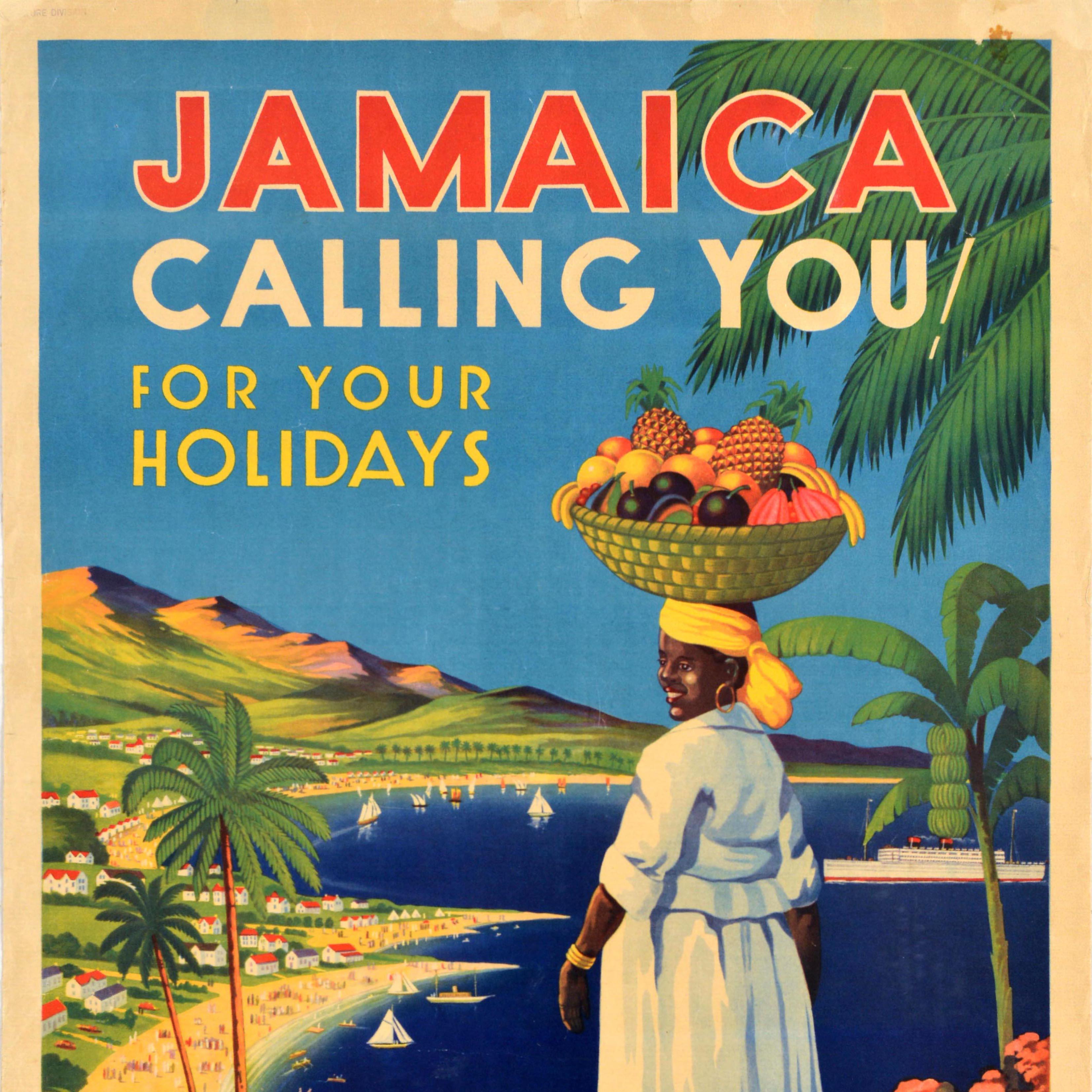 Original-Vintage-Reiseplakat Jamaika, der Sie zu Ihren Urlauben anruft, Karibik (Britisch) im Angebot