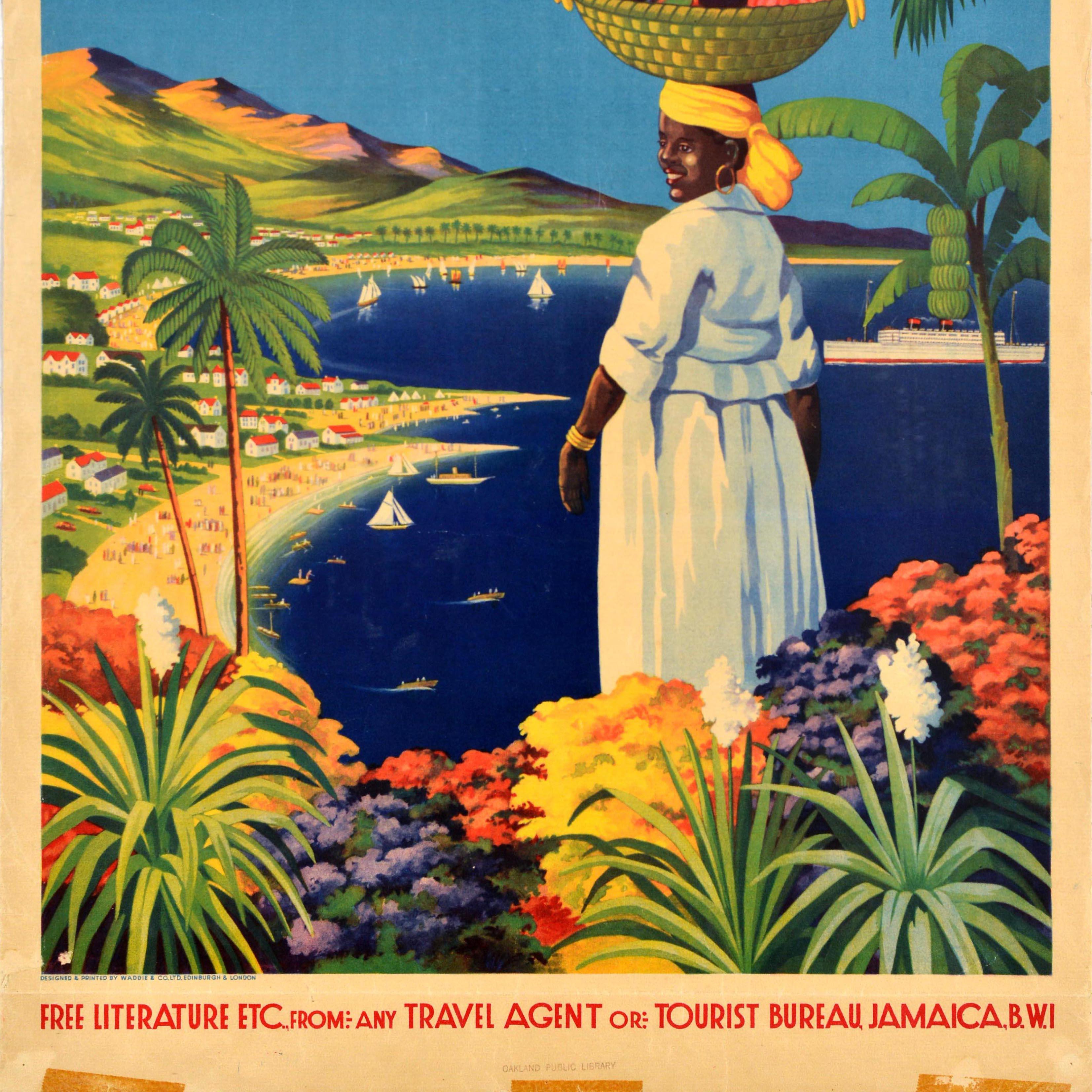Original-Vintage-Reiseplakat Jamaika, der Sie zu Ihren Urlauben anruft, Karibik im Zustand „Gut“ im Angebot in London, GB