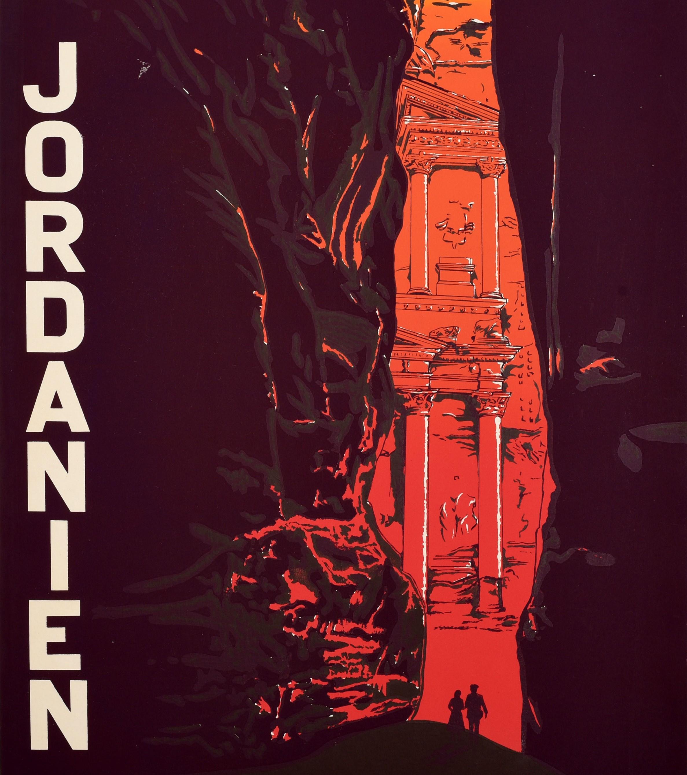 Original Vintage Travel Poster Jordanien Jordan The Holy Land Petra Ancient City In Good Condition For Sale In London, GB