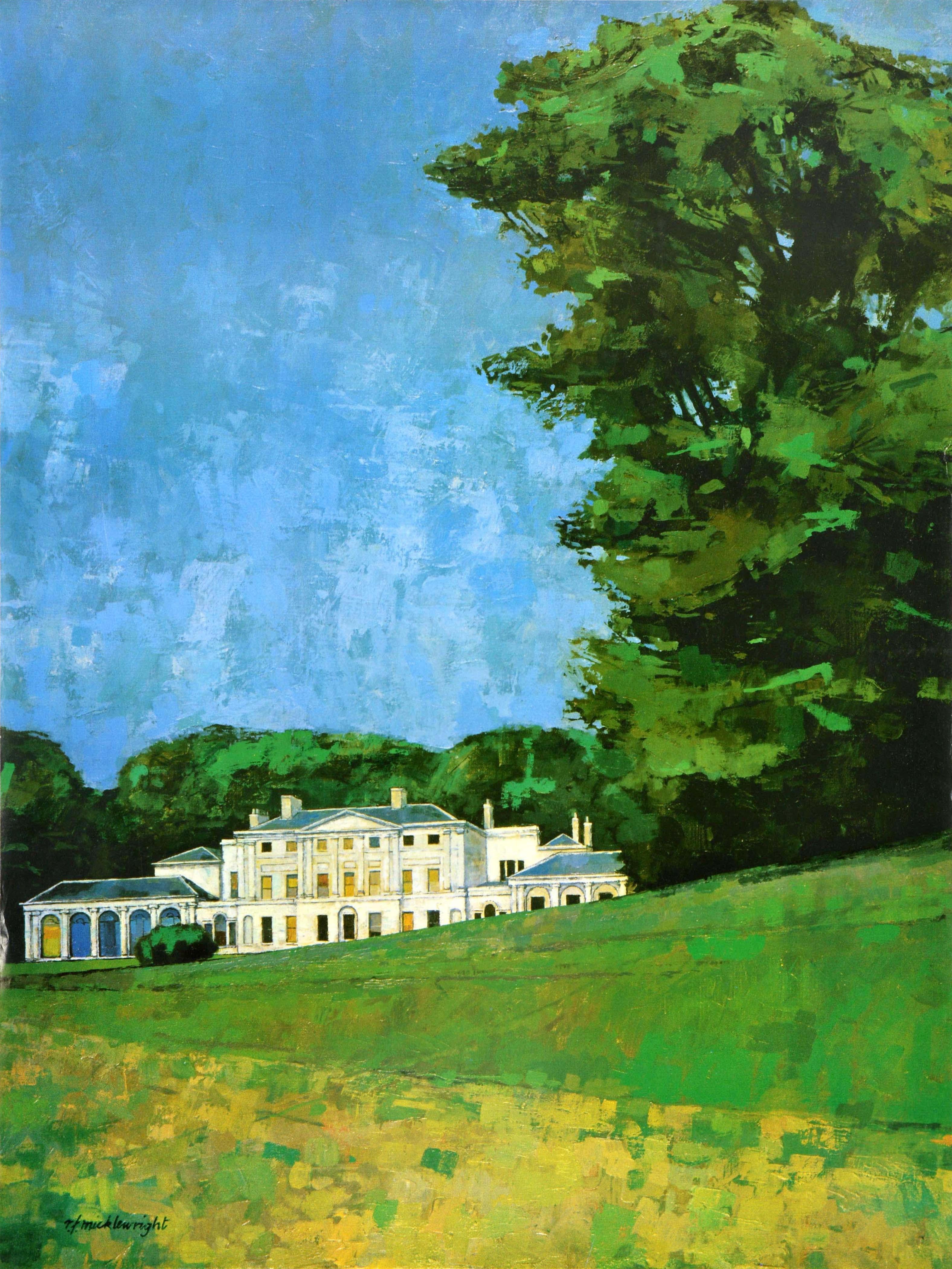 Poster vintage originale dei trasporti londinesi per Kenwood House dell'artista britannico Robert Flavell Micklewright (1923-2013) con un dipinto della storica dimora signorile del XVII secolo (ora gestita dall'English Heritage dal 1986) dietro un