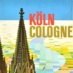 Original Vintage Travel Poster Koln Cologne Cathedral Church Of Saint Peter Art