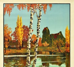 Original Vintage Travel Poster La Mare De Cricqueboeuf Trouville Normandy Coast