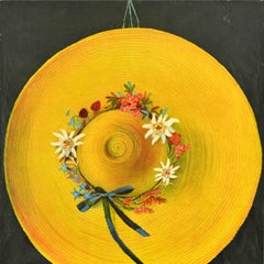 Cartel de Viaje Vintage Original La Suisse Suiza De Vacaciones Y Placer