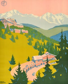 Original Vintage Travel Poster Le Mont Revard Grand Hotel PLM Roger Broders