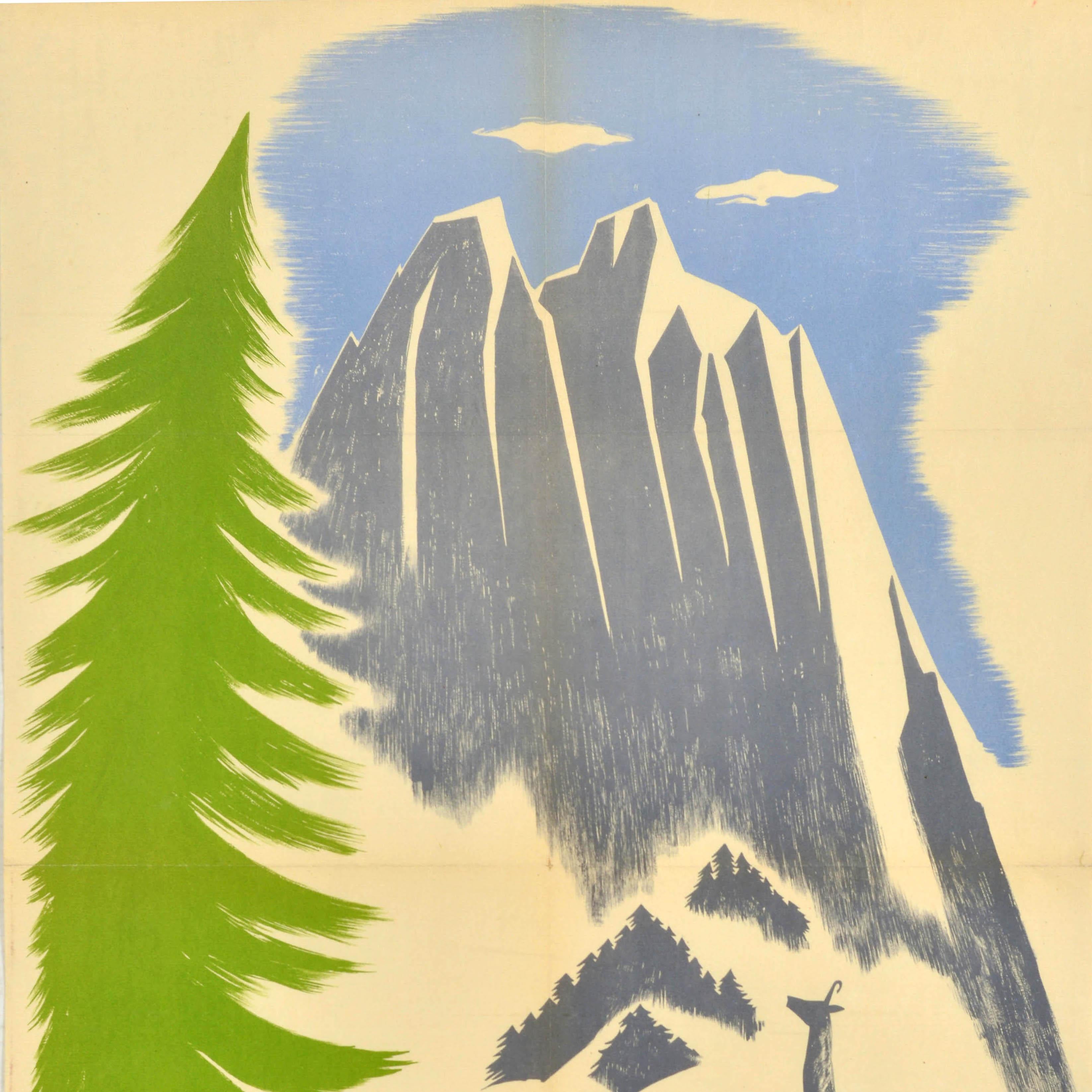 Original Vintage Travel Poster Lleida See Pyrenäen Pirineos De Lerida Moneny (Spanisch) im Angebot