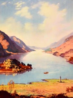 Original Vintage Travel Poster Loch Shiel Scotland Glenfinnan British Railways