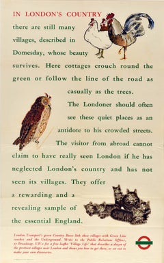 Original Vintage Travel Poster London Country Village London Transport Deighton