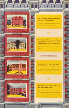 Original Vintage Travel Poster London Landmarks Palaces Kew Richmond UK