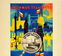 Original Vintage Travel Poster London's Tramways See More Of London Transport